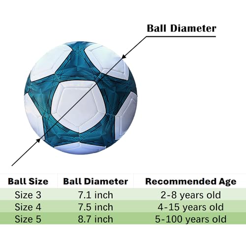 AYANICA Soccer Ball Size 3,4,5 Soft PU for Practice Training Gift Boys Girls Come with Random Color Pump and Needle by AYANICA - Image 2