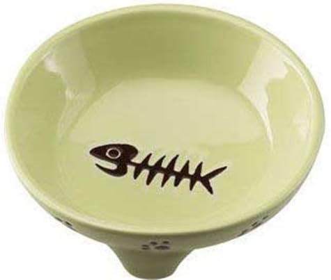 Ethical Pet Footed Dish Green Cat 5-Inch Pet Dish