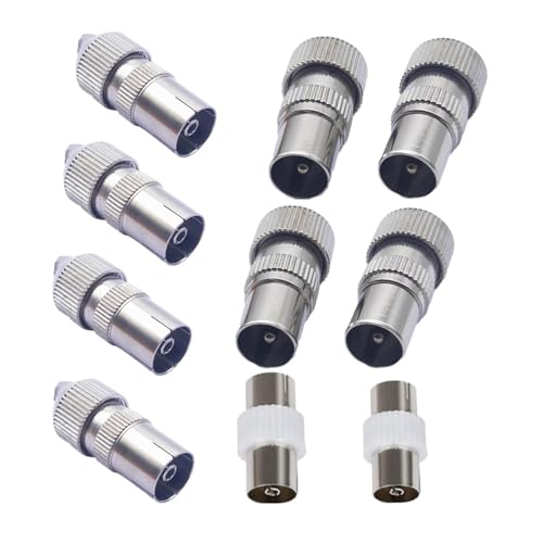 Image of Tsophreniq Satellite Connectors Kit for Coaxial Cable Extension Repair, 4pcs Male & 4pcs Female Adapters with 2xCouplers Connectors