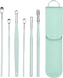 6 Pcs Ear Wax Removal Kit,Ear Cleaner Tools: Mini Portable Ear Scope with Stainless Steel 360° Spiral Ear Massage Cleaning Tool for Adults Kids - Ear Wax Remover with Storage Box