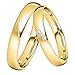 Produktbild DOOSTI Trauring/Partnerring/Ehering - Silber 925/- Silber Ring - hochwertiger Silberring Gelbgold vergoldet- Damen und Herren Variante - Mit Gratis Wunschgravur (Ring mit Zirkonia, 52)