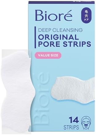 Bioré Original Blackhead Remover Strips, Deep Cleansing Nose Strips With Instant Pore Unclogging, Features C-Bond Technology, Oil-Free, Non-Comedogenic Use, 14 Count