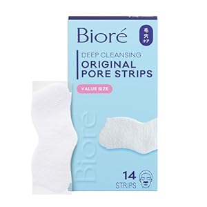 Bioré Original Blackhead Remover Strips, Deep Cleansing Nose Strips With Instant Pore Unclogging, Features C-Bond Technology, Oil-Free, Non-Comedogenic Use, 14 Count