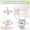 Juszok Crochet Rings for Crocheting Adjustable Crochet Tension Ring for Finger Cat Yarn Guide Ring Knitting Crochet Accessories with Box for Women 3Pcs #1