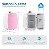 Subcold PRO6 Mini Fridge 6L / 8 Can – Quiet & Energy-Efficient, USB & AC Powered Small Fridges for Bedrooms, Car, Office, Travel | Portable Mini Fridge For Skincare, Beauty, Drinks & Snacks (Pink) - Image 5