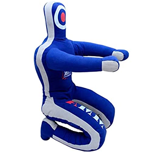 Stylso Wrestling Dummy Grappling Dummies - Bjj Dummy Mma Judo Karate Fighting Training Jujitsu Dummy Un-Filled Throwing Punching Practice Jiu Jitsu Dummy - Sitting - (Blue) #TOP7