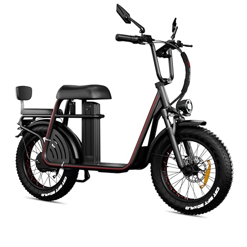 Woozis Bicicleta Eléctrica de Montaña, Cuadro de Aluminio, Frenos de Disco Hidráulicos, Cambio Shimano, Compatible con Batería Samsung, CST Fat Bike 20x4.0 (Negro, Amperio-Hora, 15)