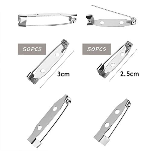 100 Pcs Bar Pins, Silver Brooch Clasp Pin Backs Safety Clasp Brooch For Name Tags Jewelry Making Diy Crafts Badges (25Mm/30Mm) #TOP2