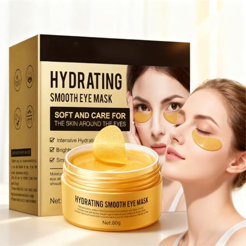 Busftlst 24K Gold Under Eye Mask, 30 Pairs, Eye Patches For Puffy Eyes And Dark Circles - Under Eye Mask For Beauty & Personal Care, Relieves Pressure and Reduces Wrinkles