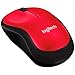 Logitech M185 Wireless Mouse, 2.4GHz with USB Mini Receiver, 12-Month Battery Life, 1000 DPI Optical Tracking, Ambidextrous, Compatible with PC, Mac, Laptop - Red