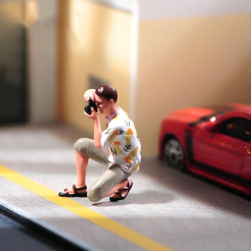Figurine photographe 1/24 miniature maquette personnage appareil photo
