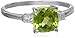 Sterling Silver, Cushion-Cut Gemstone, and White Topaz Ring