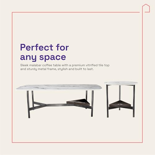 Image of Wakefit Center Table | 1 Yr Warranty | Coffee Table for Living Room Wooden, Tea Table for Living Room Wooden, Sofa Table, Free Installation from Brand, Modern Multi-Functional & Wobble-Free(Malbr)