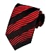 Pisces.goods New Red Black Stripe Classic Woven Man Tie Necktie Holiday Gift