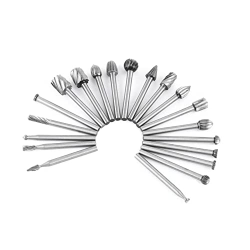 Lima giratoria esférica de acero, Fresa Giratoria Esférica Rápida Acero,Lima giratoria Amoladora angular Rectificado Cabezal de pulido,para taladro, pulido y grabado (20pcs)