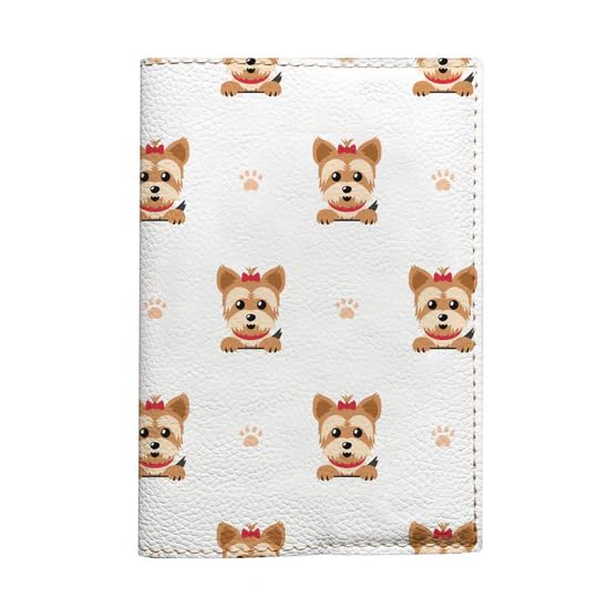 Tierpasshülle für Hunde | Yorkies Design | Veganer Leder-Veterinärpass-Halter | Niedliches Yorkshire Terrier Reiseaccessoire | Langlebig & Stilvoll