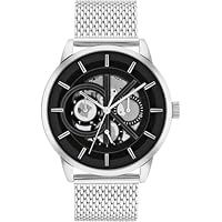 Calvin Klein Men's Modern Skeleton Silver Mesh Quartz Multi-function Watch, 25200213, Black, 43 mm