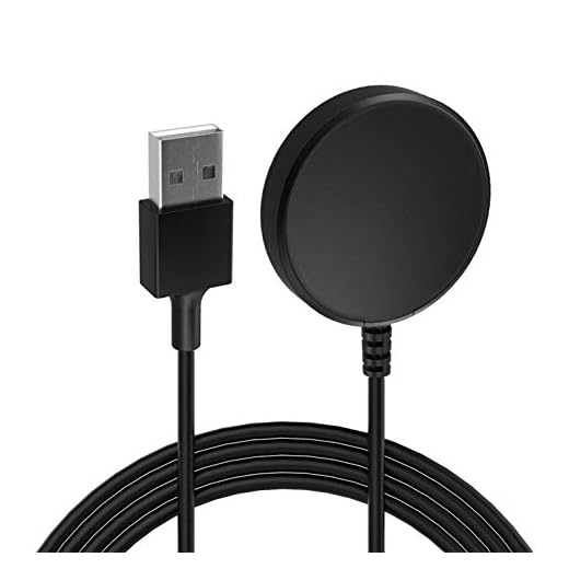 TiMOVO Laddare kompatibel med Samsung Galaxy Watch 4/Watch 3 41 mm/45 mm/aktiv 1/aktiv 2, ersättnings laddningsdockningsstativ med USB-laddningskabel passar Galaxy Watch 4/Watch 3/Active 1/Active 2 – svart