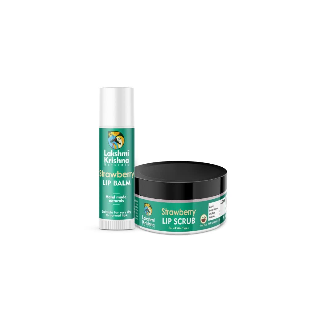 Lakshmi Krishna Natural Lip care kit (Strawberry lip balm and Strawberry lip scrub) ||Natural Lip Pigmentation Kit with Strawberry Lip Scrub & Moisturizing Lip Balm - Enhance Your Lips Natural Color||-image-15