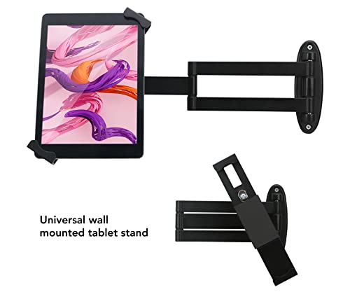 Westruggle Tablet Wall Mount Holder With Fold,Extend Adjustable Arm Swivel &Anti Theft Security Lock &Key, Multi Angle,Bracket For Most 8 To 10.1 Inch,For Ipad Air,10.2 &10.5,Galaxy Tab,& More (Black) #TOP7