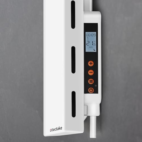 tectake Hybrid Infrarot Heizung mit Thermostat und Kippschutz, Infrarotheizung Standgerät, Wandheizung elektrisch, Infrarotheizung Deckenmontage, Elektroheizung, Paneel- 550W-3