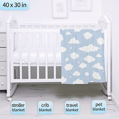 Sumedha Cloud Throw Blanket, Blue And White Gift For Girl And Boy, Lightweight Super Soft Fleece Suitable For Sofa, Chairs, Bed, 60" X 50" For Teen #TOP4