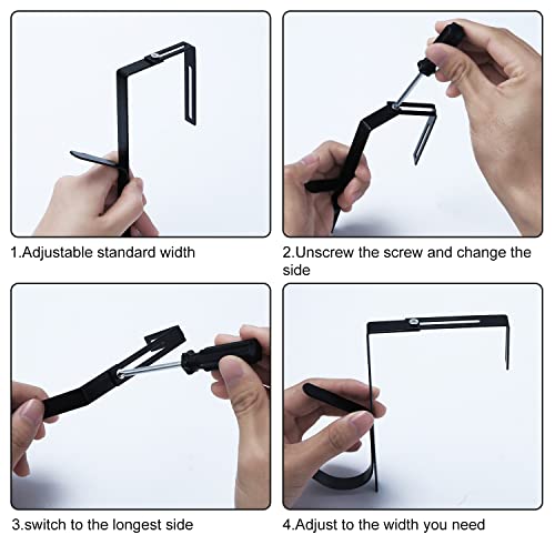 Aiex 2Pcs Adjustable Cubicle Wall Hooks, High Strength Metal Coat Hooks Cubicle Hangers With A Cross Screwdriver Universal Partition Hanger Set, Fit Panels With 1.37In - 3.7In Thickness (Black) #TOP2