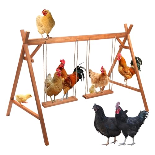 Chicken Roosting Bars with 2 Swings, Chicken Swings for Coops, Chicken Playground for Coop Accessories Sturdy and Easy to Clean Suitable for Backyard Farm