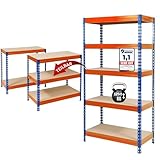 Estantería Floordirekt para cargas pesadas - Estantería modular, estantería para sótano, estantería de almacenamiento, banco de trabajo - Capacidad de carga hasta 1250 kg - Montaje rápido