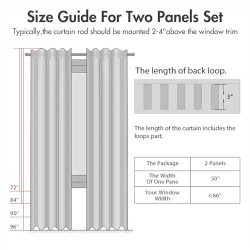 MIULEE 100% Blackout Curtains 84 inches Long Linen Curtains & Drapes for Bedroom Living Room Darkening Full Light Blocking Window Curtain Panels Rod Pocket & Back Tab,White,2 Panels by MIULEE - Image 8