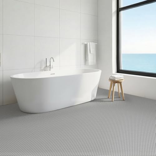 VEVOR Drainage Mat, 3 x 16.4 ft, PVC Non Slip Commercial Floor Mat, Wet Area Water Drain Splash Matting Hollow Doormat Roll, for Outdoor Indoor Restaurant Swimming Pool Patio Bathroom Washroom, Gray by VEVOR - Image 2