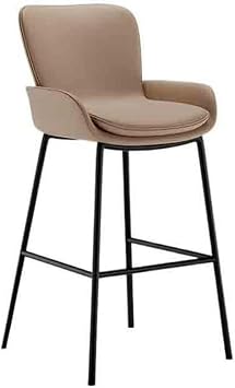 Bar Chair Simple Bar Stool Home Island 75cm High Stool Light Luxury Modern Bar Counter High Chair Bar StoolsBeige