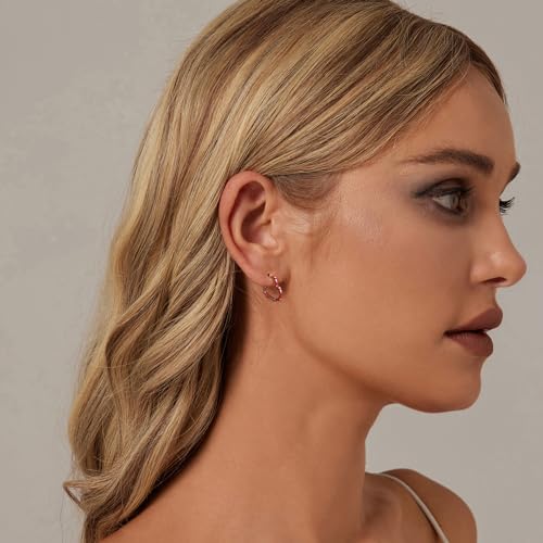 Boucles d'oreilles géométriques créoles cœur argent 925