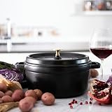 Staub Okrągła brytfanna z żeliwa w kolorze czarnym – średnica/pojemność 24 cm/3,8 litra
