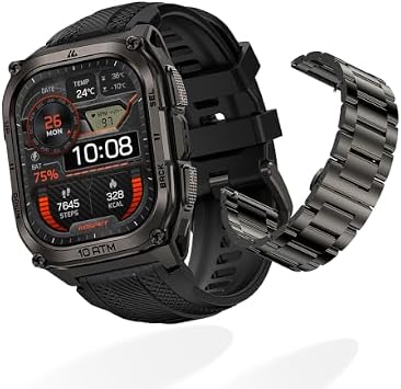 KOSPET Tank M4 Smart Watch with Metal Watch Band Replacement Black