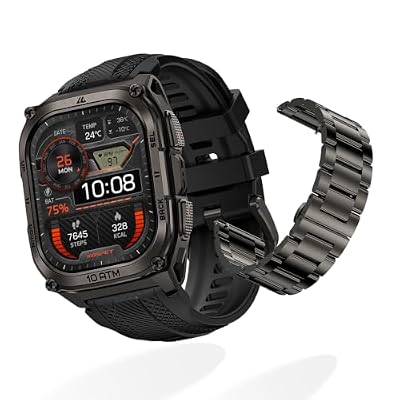 KOSPET Tank M4 Smart Watch with Metal Watch Band Replacement (Black)