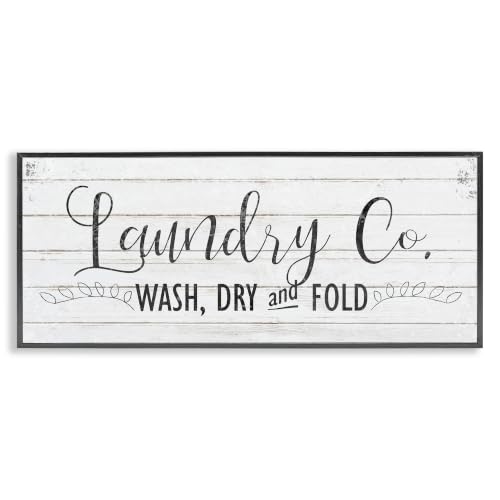 Laundry Wash Dry Bathroom Word Art, 10 x 24 Inch Framed Giclée Print