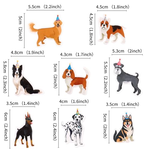 Blumomon 48 Stück Essbare Hund Cupcake Toppers Essbare Hund Cupcake Dekoration Glückwunsch zum Geburtstag Dekoration Baby Dusche Kinder Geburtstagskuchen Dekoration