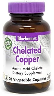 BlueBonnet Albion Chelated Copper Vegetarian Capsules, 90 Count (665)