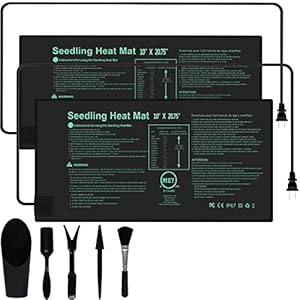 Seedling Heat Mat 2 Pack 10″ x 20.75″ MET Standard & UL-Certified Plant Heating Mats Pad for Indoor Gardening, Hydroponics, Seed Germination Propagation pad