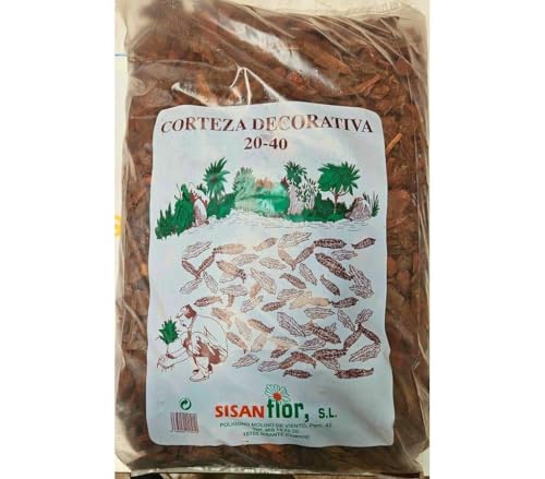 Garden Center Shop | SISANFLOR Corteza de Pino Natural 20/40 mm | Saco de 50L | Cobertura Decorativa para Jardín | Mejora Drenaje y Retiene Humedad | Antimaleza | Exterior