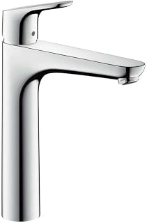 hansgrohe Focus - grifo lavabo sin desagüe, grifo monomando lavabo 191 mm, mezclador monomando lavabo ahorro de agua (EcoSmart), cromo, 31518000