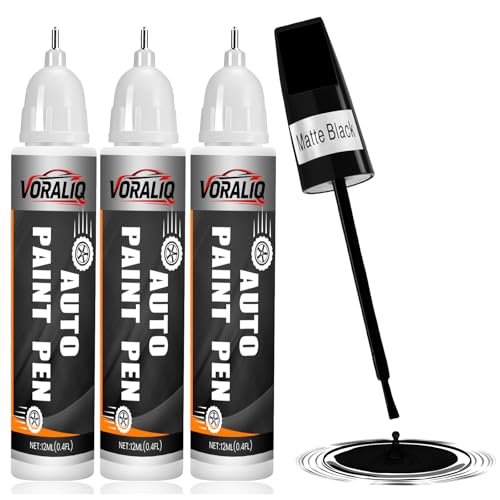 Touch Up Paint for Cars, 3-Pack - Matte Black Car Scratch Re