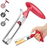 Premium Apple Corer Tool:Easy to Use and Clean- Durable and Sturdy Design Featuring Sharp Serrated Blades - Stainless Steel Corers for Apple and Pear - Core Fruits with Ease(Red)