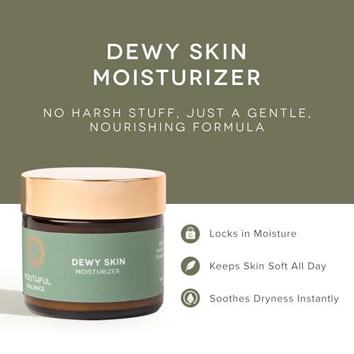 YOUTHFUL BALANCE Hyaluronic Acid Face Moisturiser - Lightweight Daily Face Cream with Multi-Vitamins for Dewy, Radiant Skin - Non Greasy, Fast Absorbing - All Skin Types - 60ml