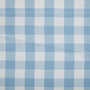 VHC Brands Annie Blue Buffalo Check Farmhouse Prairie Short Panel Curtain Set 63x36x19
