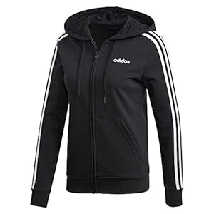 adidas Womens’ Essentials 3-Stripes Full Zip Hooded Tracksuit Jacket