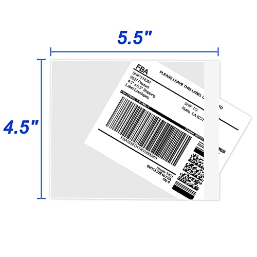 9527 Product 4.5\" x 5.5\" Clear Adhesive Top Loading Packing List/Shipping Label Envelopes (100 Pack)