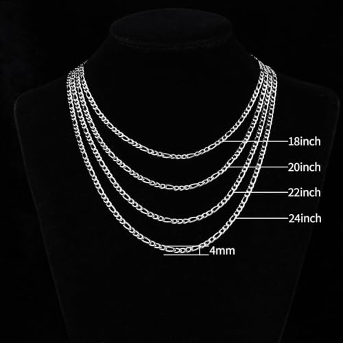 Collier chaîne Figaro finition plaqué or ou argent de haute qualité
