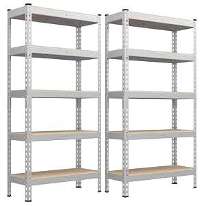 SONGMICS – SONGMICS Schnelle Montage, Schwerlastregal 2er Set, Standreg